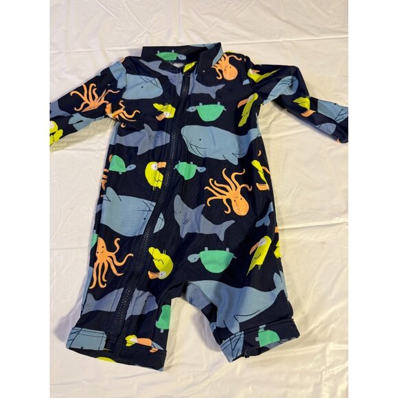 New Carter's Rash Guard Swimsuit Boys Full Coverage Size 3-6m 3M 6 Months Zips - Picture 1 of 3
